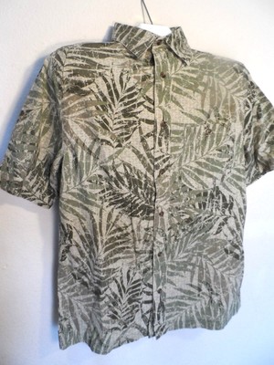Men's Croft & Barrow Green Button Down Hawaiian Shirt Size: S  ()
