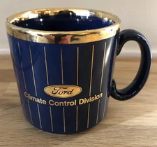 Ford Motor Company Climate Control Division Cobalt Blue Gold Coffee Mug England