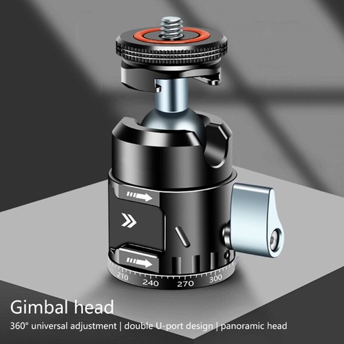360 Degree Rotating Tripod Head with 1/4in Hotshoe Adapter for Camcorders - Zdjęcie 6 z 8