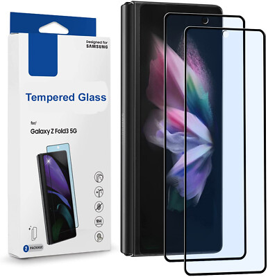2 Pack Full Cover Tempered Glass Screen Protector For Samsung Galaxy Z Fold 3 5G