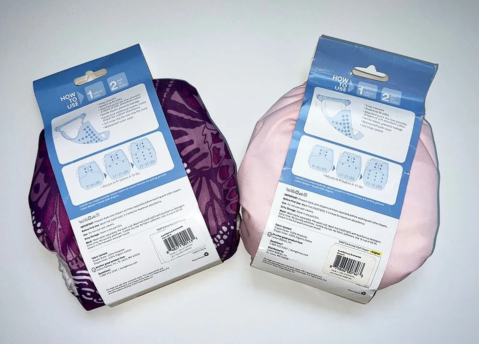 Pañales elementales orgánicos BumGenius flor y parche sistema operativo todo en uno nuevos Foto 2 de 4