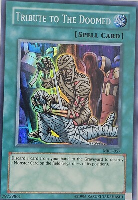 A1001 YUGIOH SPELL CARD TRIBUTE TO THE DOOMED MRD-057 | eBay