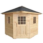 Aleko Thermowood Wet Dry Outdoor 5 Person Sauna with Roof Certified Heater