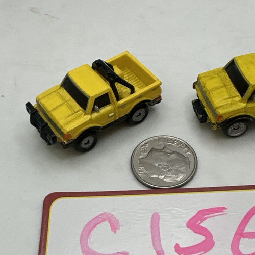 2 VINTAGE 1986 GALOOB MICRO MACHINES YELLOW DATSUN OFF ROAD PICKUP TRUCK #4x4 VG - Picture 2 of 6