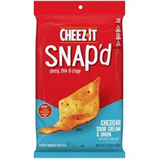 Cheez-It Snap'd, Cheesy Baked Snacks, Cheddar Sour Cream and Onion, 3.6oz Pou...
