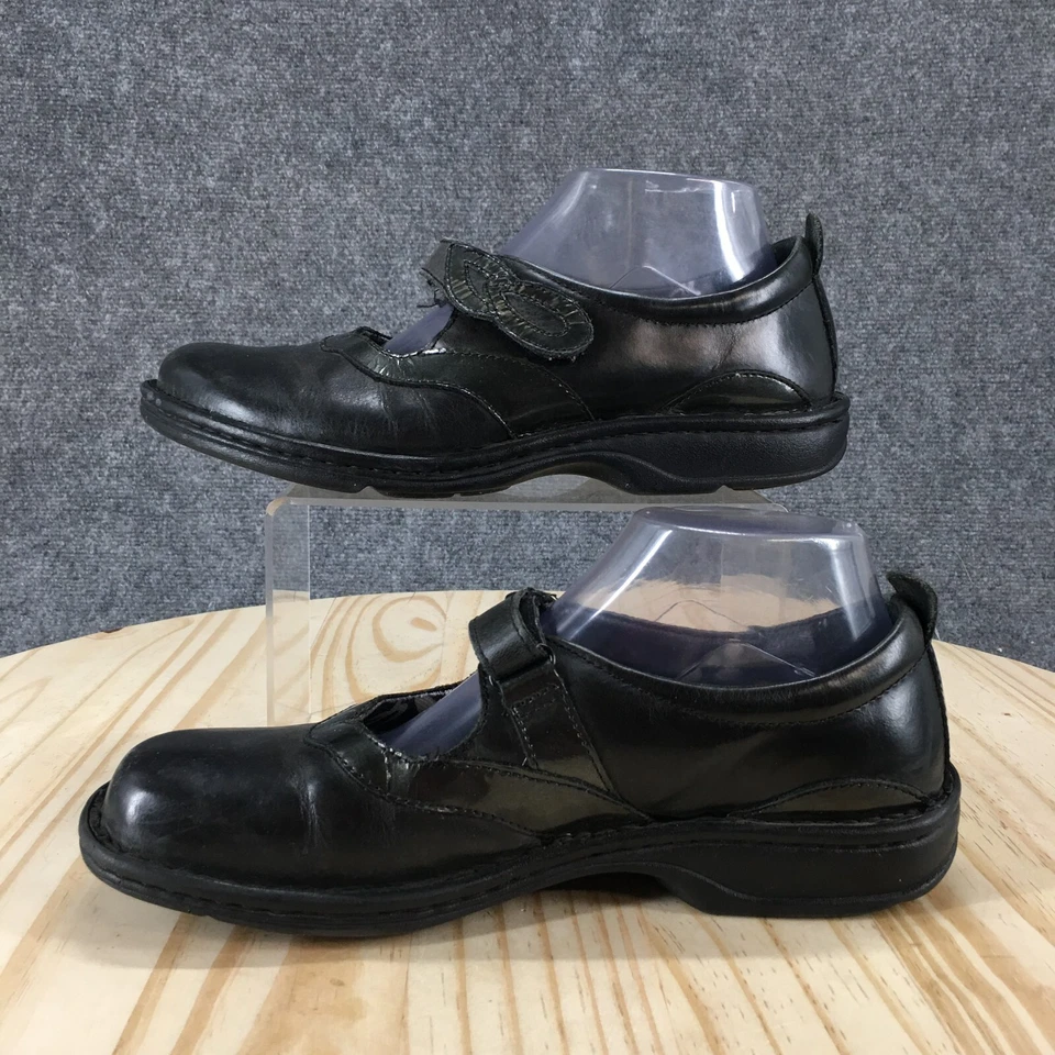 PW Minor Shoes Womens 8 W Milan Casual Comfort Mary Jane Flats Black Leather - Image 2 of 4