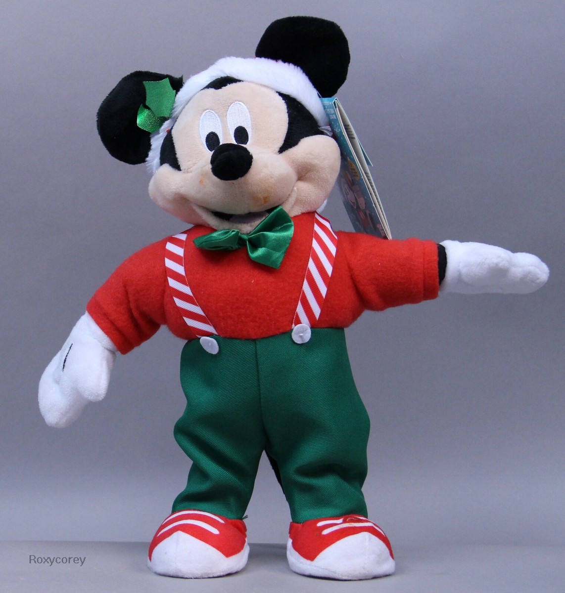 希少な動作品 Shaking Christmas Mickey ぬいぐるみ Disney 14 in Animated Happy Shuffle Mickey Mouse as Cute Elf