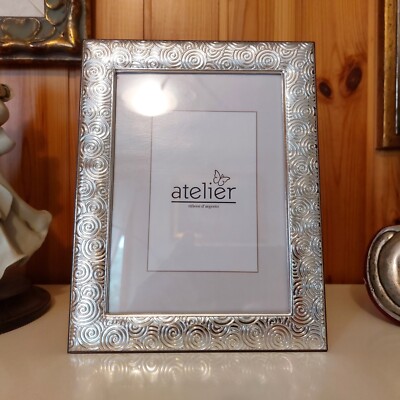 Bildershop-24 Cornice Moderna In Plastica 13x18 Cm – Colore Argento, Con Supporto Da Tavolo E Profilo Semicircolare