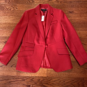 red petite blazer