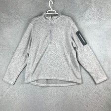 Eddie Bauer 1/4 Zip Long Sleeve Mock Nekc Gray Knit Pullover Sweater Size XXL