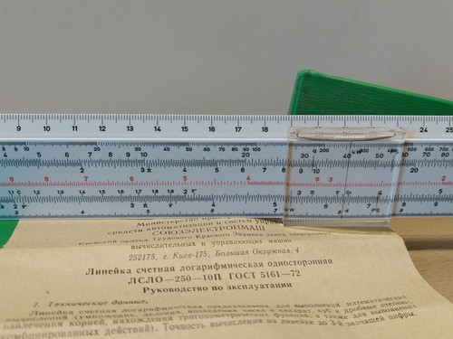 Soviet Vintage slide rule. USSR 1977 Original. New logarithmic ruler ## - Picture 3 of 12