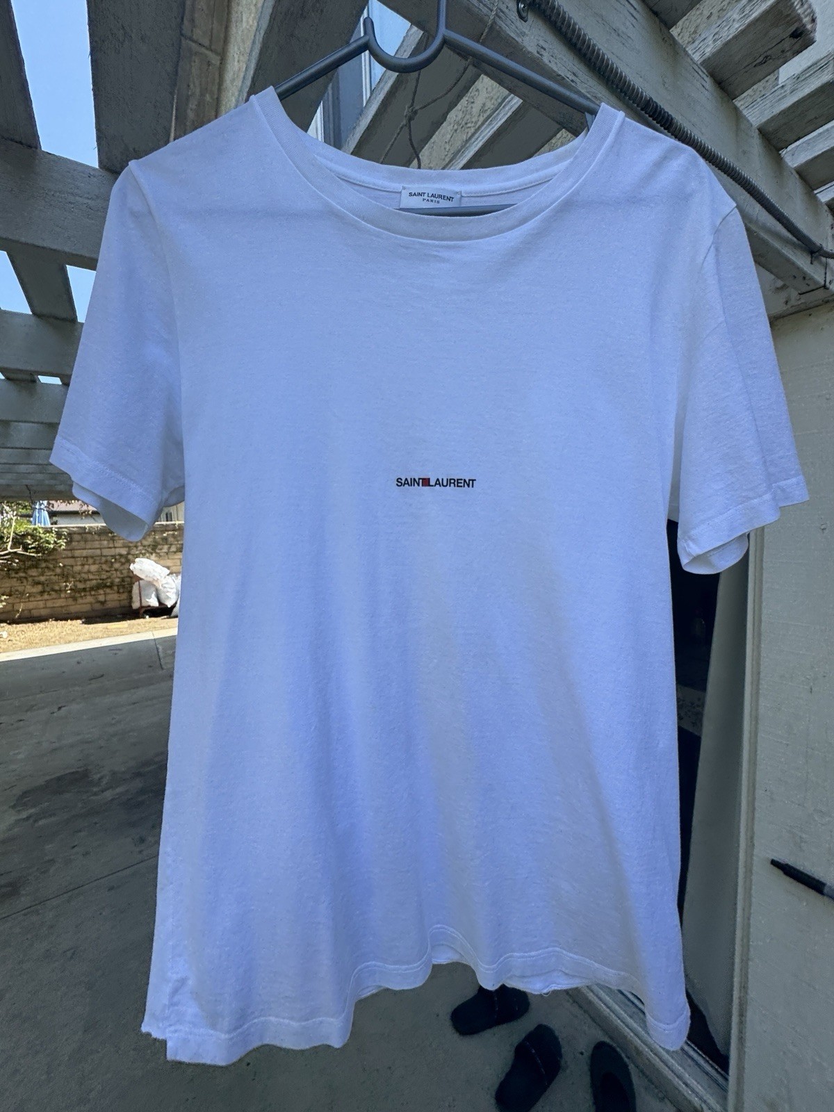 SAINT LAURENT T SHIRT UOMO COTONE BIANCO TAGLIA M