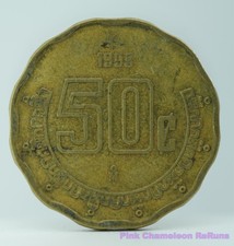 1999 Mexican 50 Centavos Coin Large Type Eagle Snake