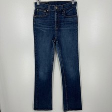 J.Crew Womens High Rise Straight Leg Jeans Dark Wash Denim Stretch Size 26