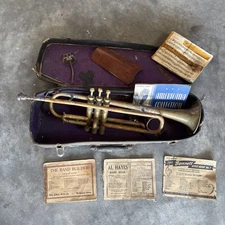Antique Brass 1940’s Premier Brand Trumpet From The Filmore Great Display Piece