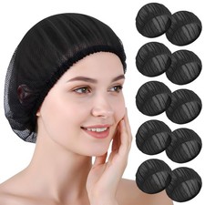 10 Pcs Mesh Hair Net for Sleeping, Breathable Hairnets for Sleeping, Mesh Bla...