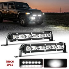 Pair 7 Inch Single Row Led Light Bar Spot Beam Offroad Truck Driving Fog Light Pair 7 Inch Single Row Led Light Bar Spot Beam Offroad Truck Driving Fog Light