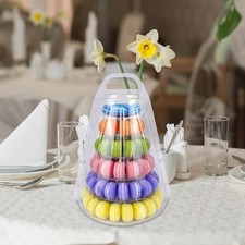Macaron Tower Stand Macaron Display Rack Serving Tray Clear 6 Tiers Platter