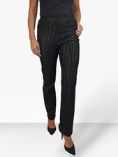 Ladies Elasticated Waist Pull On Trousers Straight Leg High Rise Work Pants 8-22