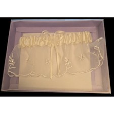 Vintage White Lace Wedding Bridal Lace Embellished Garter- New In Box