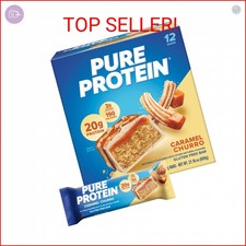 Pure Protein Caramel Churro Protein Bars, 20g Protein, Gluten Free, 12 Ct