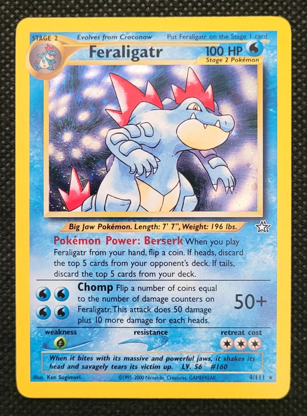 Feraligatr 4/111 Neo Genesis Holo Lightly Played (Excellent Condition)