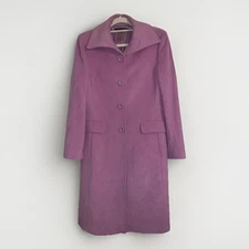 Antonio Melani Women's 10 Coat Purple Violet Wool Cashmere Lined Single Breasted