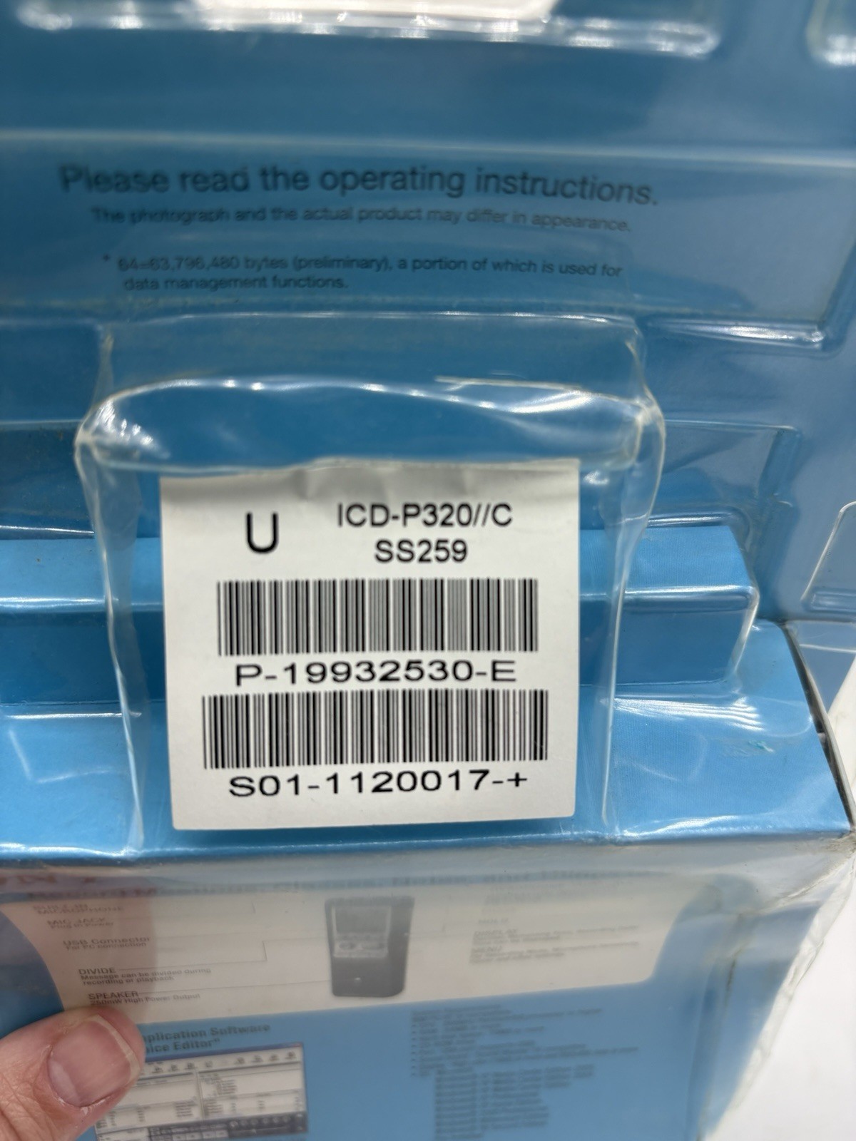 Sony ICD-P320 Digital PC Link Voice Recorder 64 MB 32 HOURS NEW SEALED