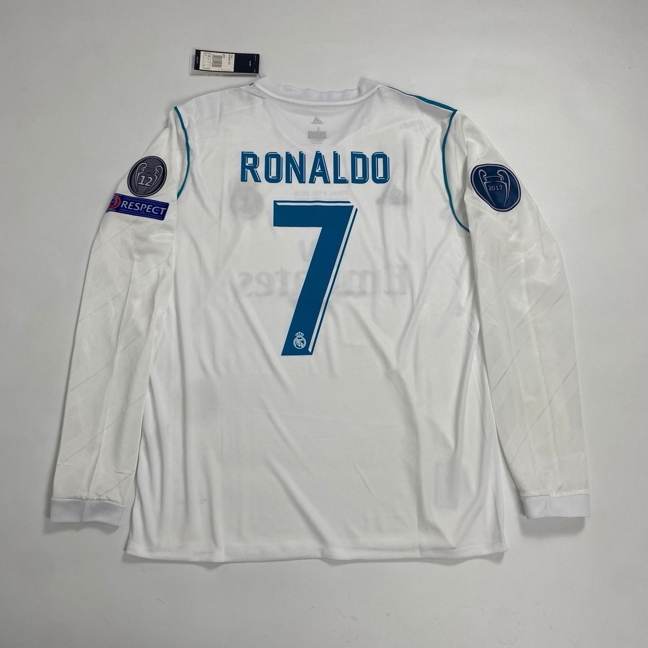 2018 Real Madrid Home Retro Jersey Ronaldo #7 Long Sleeve Vintage White Iconic