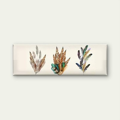 Panoramic Elegant Floral-like Feather Design Canvas Print Wall Art Home Decor