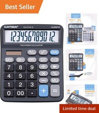 Essential Desktop Calculator with Auto Power-Off and Large 12-Digit LCD Display
