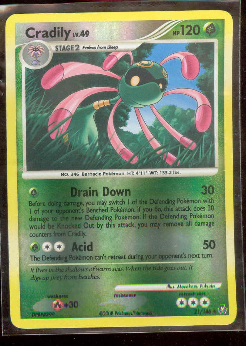 Pokemon CRADILY 21/146 Legends Awakened - RARE Rev Holo - NEAR MINT/MINT