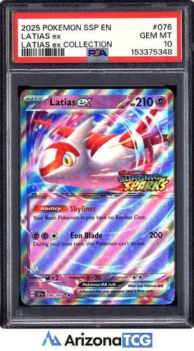 Pokemon 2025 Latias ex 076/191 Double Rare Surging Sparks GEM MINT PSA 10