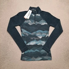 Smartwool Women’s Merino 250 1/4 Zip Pullover Thermal Base Layer Size XS Blue