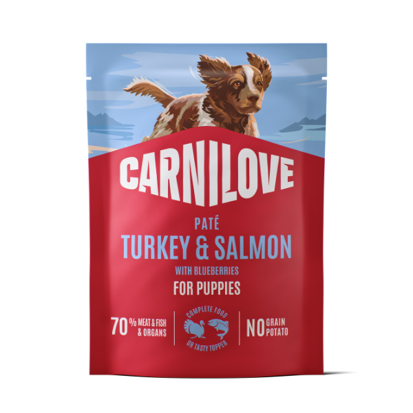 Carnilove Turkey & Salmon with Blueberries for Puppies Paté Pouch 300g
