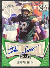 2021 Leaf Draft Football Rookie Auto #BA-JS2 Green Parallel SP - JORDAN SMITH RC
