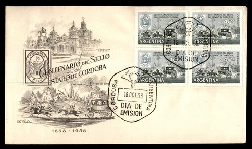 Mayfairstamps Argentina FDC 1958 Mailcoach Stamp Centenary Cordoba First Day Cov