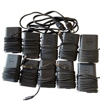 Lot of 10X Genuine Dell 65W 19.5V 3.34A Adapter Charger Big Pin With Power Cable