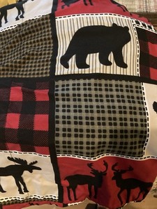Full Sheet Set Buffalo Plaid Black Bear Deer 