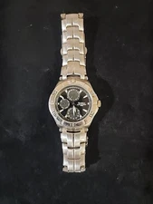 Armitron Watch Men Silver Tone Round 50M Stainless Day Date 6p27