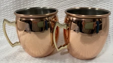 Eco One by Silver One Moscow Mule Mug Copper/Gold Tone Set of 2 Mugs EUC