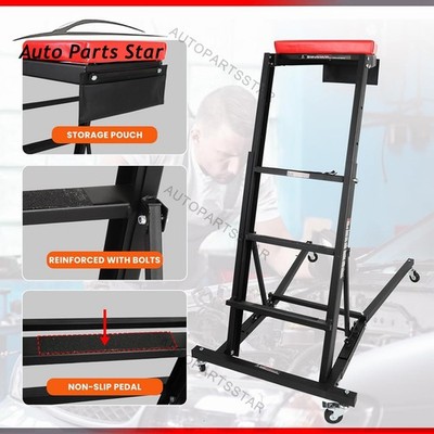 Adjustable 45 to 66 in Height Foldable Automotive Engine Topside Rolling Creeper