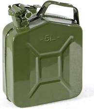 Tanica in Metallo Verde per Carburante, Capienza 5 Litri, Omologata Un