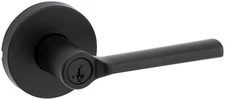 Kwikset 740LSLRDT-S Lisbon Single Cylinder Keyed Entry Door Lever - Black