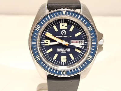 SPORT DIVER 300m ST. STEEL 45mm MEN'S SOLAR QUARTZ WATCH ''MOMENTUM''ECLIPSE SQ30