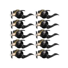 KNOBWELL 10 Pack Matte Black Door Handle Privacy Lever Door Handle Interior D...