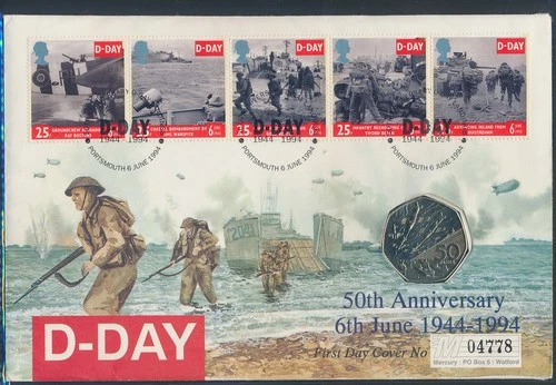 XE63288 Great Britain 1994 D-Day anniversary numis letter used