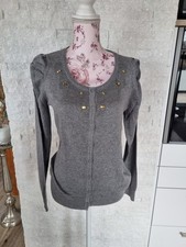 Street One Feinstrick Strickjacke Strasssteine Gr.38 grau Top