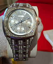 Bracciale Bulova Uomo Elegante Quarzo Cronografo Tono Argento SS 36mm Lunetta Gemma