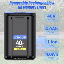 40V 4.0Ah Battery Replacement for Kobalt 40V KB2540C-06 KB640-06 KB245-06 KRC60